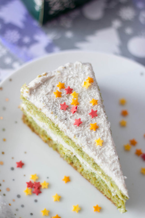 Zielony tort urodzinowy